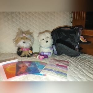 American Girl Original Coconut & Sugar Bundle • Carrier + "Helping Paw" Set